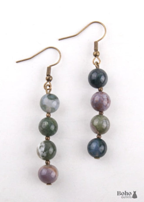 Boho Earrings, RH Dangle Earrings, 3 Balls